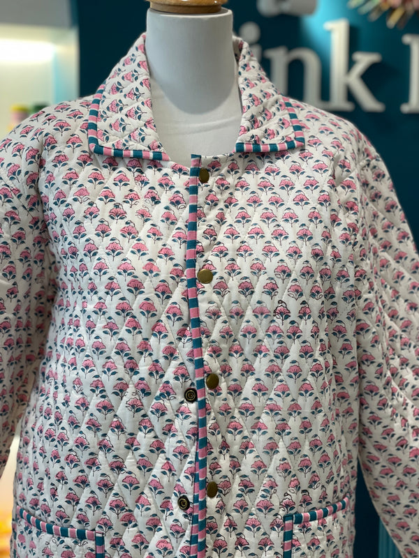 Pink Tulip Quilted Collar Jacket