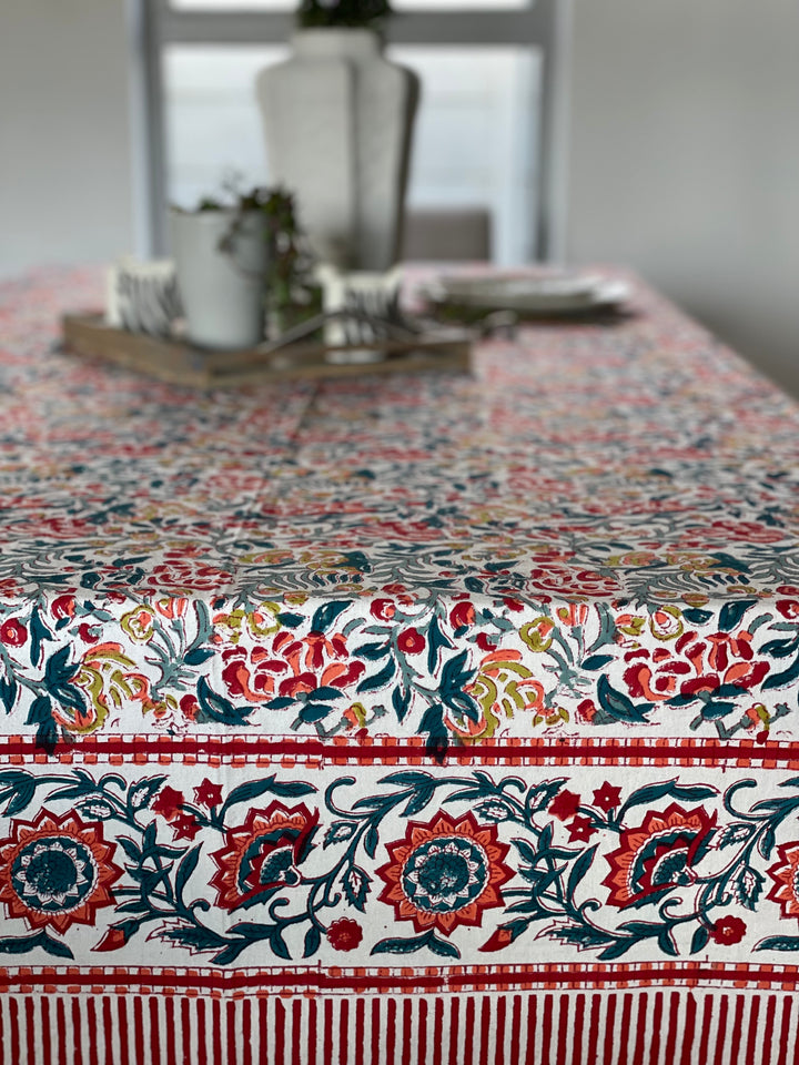 Block Printed Table Cloth 10 Seater