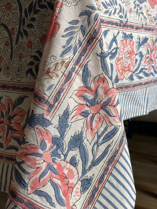 Terracota Floral Cotton Tablecloth