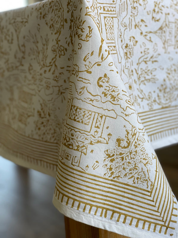Japanese Township Musturd Cotton Tablecloth